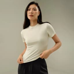 LILYSILK Women's Slim Fitted Silk Jersey Tee with Short Sleeves and Round Neck