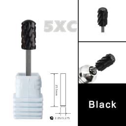 RolinStar 6.6 Large Round Top Barrel Safety 5XC 7 Color Acrylic Powder Dipping Killer Remover Strongest Nail Drill Bits