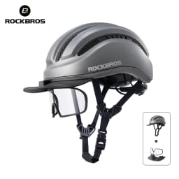 ROCKBROS Cycling Integrated Helmet High Strength 54-60cm Head Circumference Wide Brim Helmet Photochromic Goggles Cycling Helmet