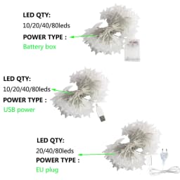 LED Star Fairy Lights Chain Battery/USB Powered String Lights Garland For Party Home Wedding Terrace Garden Christmas Decoration