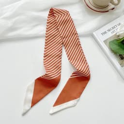 New Slim And Long 80x6CM Small Scarf For Women Versatile Black Striped Hair Tie Bag Decoration Scarves Party Gift