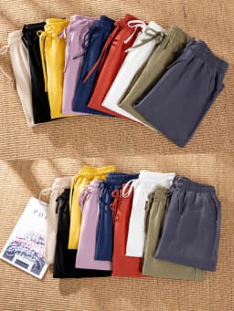 Women Spring Summer Pants Cotton Solid Elastic Waist Candy Colors Harem Trousers Casual Female Pants