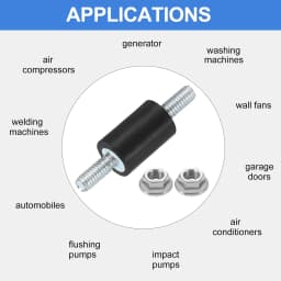 1Set M4 M5 M6 M8 M10 Rubber Mounts Cylindrical Anti Vibration Isolator Studs Shock Absorber Double Studs with Nuts for Generator