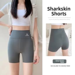 High-Waist Seamless Shark Shorts Ice Silk Lightweight Women's Bottoming Pants Summer Anti-Light Tummy Control Butt Lifting