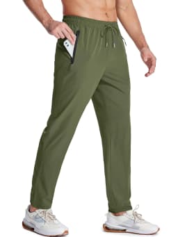 MAGCOMSEN Men's Casual Trousers Quick Dry Waterproof Stretch Work Pants with Zip Pockets Spring Summer Sweatpants