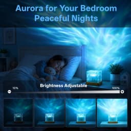 PZSUNLY New RGB 16 Colors Ocean Wave & Aurora Projection Night Light Remote Control USB Rechargeable Table Lamp Bedroom Home Decor Birthday Gift for Kids Adults