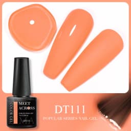 MEET ACROSS 7ml Orange Red Pink Gel Nail Polish Laser Sparkling Soak Off Semi Permanent Nail Art UV Gel Varnishes Spring Summer