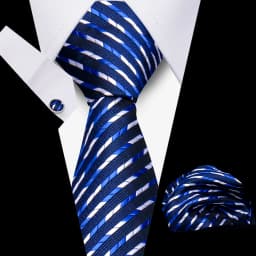 Men Business Tie Set Classic Plaid Dot Necktie Cufflinks Stripe Handkerchief For Wedding High Quality Formal Gravata Accessories