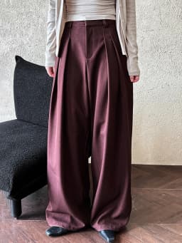 [LANMREM] Pleated High Waist  Wide Leg Pants For Women Solid Straight Office Lady Loose Trousers Female 2025 Autumn New 26C291