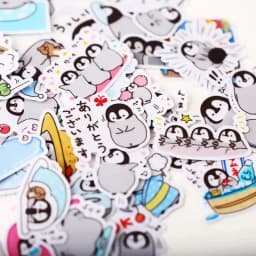 40pcs/pack Cute Handbook Self-made Penguin Stickers Line Cute Korean Decoration Cartoon Diary Material / Waterproof Stickers
