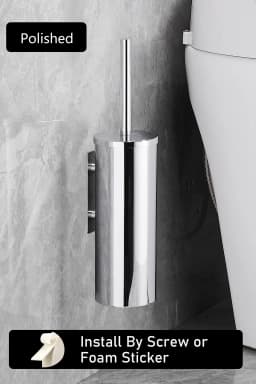 Toilet Brush High Quality Wall Mounted 304 Stainless Steel Cleaning Tools No Drill Bathroom Accessories WB8713