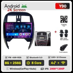 Android 16 Car Radio Player 9Inch For NISSAN Micra K13 March K13 2013-2017 Carplay Autoradio Auto Screen No 2din DVD 4G WIFI