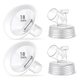2 Packs Flange Set, Updated Soft Rim Shield and Wide Mouth Base Connector Pump Parts for Spectra S2 S1 9 Plus Breast Pump