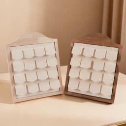 Beige Walnut-Style Vertical Jewelry Display Stand Earrings riing Display Tray Stud Earrings Holder Jewelry showcase Rack