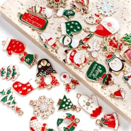 10/20/100Pcs Random Mixed Christmas Pendant/Charms For Jewelry Making Bulk Xmas Charm Diy Necklace Small Gifts Accessories