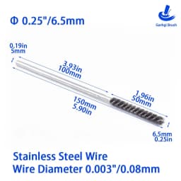 DIY Drill Brushes 50 X 150mm Stainless Steel Wire Tube Brush for Inner Diameter Deburring Polishing Cleaning Rust Removing