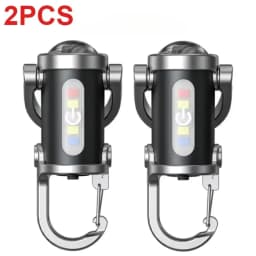1-5PCS Mini COB Ultra Bright Rechargeable LED Flashlight Keychain Portable Waterproof Camping Pocket Lamp Keyring Hanging Light
