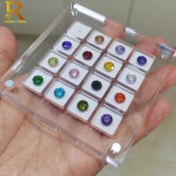 Quality Acrylic Diamond Jewelry Display Box Transparant Gems Storage Holder Case Gemstone Organizer Travel Carrying Showcase