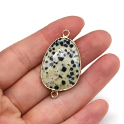 Natural Stone Drop-shaped Pendants Amethyst Double Hole Connector for Jewelry Making DIY Necklace Bracelets Accessories