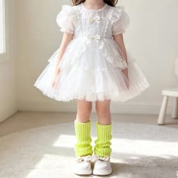 Autumn Solid Color Leg Warmers Middle Tube Socks Knitted Y2K Lolita Style Mid-Calf Socks for Children Girl