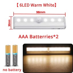 Home LED PIR Motion Sensor Lamp Cupboard Wardrobe Bed Under Cabinet Night Lights Smart Perception Closet Stairs Charging Magnet