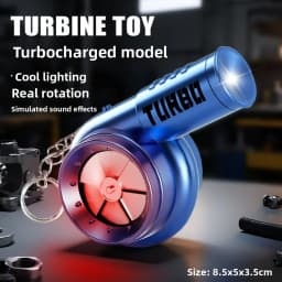 Turbo-Charged Simulation Toy Car Keychain Turbo Light-Up Fidget Toy for Stress Relief Portable Decompression Plaything