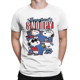 Casual Peanuts Snoopy Dancing T Shirt For Men Women Round Neck Short Sleeve Top Tee Cotton Summer Tops