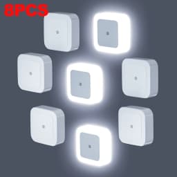 1/4/8pcs LED Night Light,Plug in Night Lamp,Dimmable Indoor Lighting,Decorative Wall Light for Corridor,Cabinet,Toilet,Kids Room