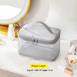 Women's Transparent Mesh Ideal for Cosmetics Makeup and Toiletries Kit for Travel Sales Success Make Up Organizer Bag