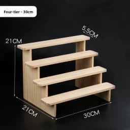 Pure Wood Display Stand Storage Rack Desktop Figurine Bubble Mat Doll Meat Green Plant Multi-layer Staircase Rack