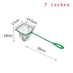 Large 3-12 Inches Fish Net Long Handle Square Aquarium Accessories Betta Shrimp Net Fishing Net Fish Tank Cleaning Tools