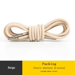 Round Elastic Shoelaces for Sneakers Metal Head Shoe Laces Outdoor Leisure Shoelace for Women Man Shoestrings Accessories 1 Pair