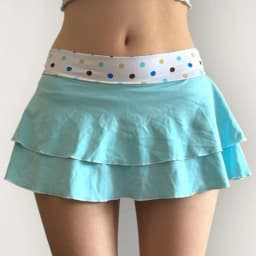Women's skirts 2000s Retro Fairy Cute Multi-layers Skirt Vintage Polka Dot Ruffles Mini Skirt E-girl Kawaii Y2k streetwear skirt