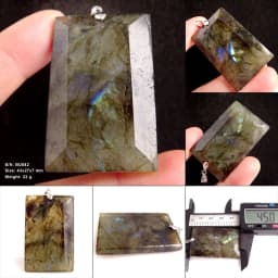 Stone Craft Natural Labradorite Raw Stone Polishing Geometric Shape Crystal Labradorite Pendent Exquisite Natural Training Stone