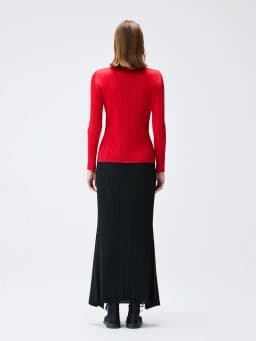 Miyake Pleated Hem Fishtail Flares Skirt