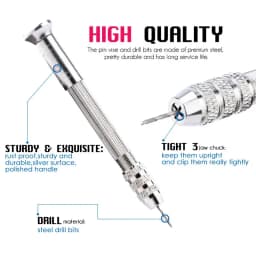 Mini Hand Resin Drill Pin Vise Drill Set Professional Quality Swivel Head Pin Vise Set for Epoxy Resin Jewelry Making DIY