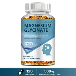 Magnesium Glycinate Capsules 500mg - Supports Bone Immune System, Heart Health, Promotes Natural Sleep, Soothes Nerves