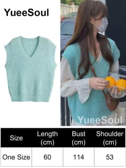 Green Knit Vest Printed Sleeveless Pullover Oversized Women Sweater Vest 2026 New Y2K Vintage Knitwear Women's Autumn Clothing
