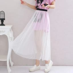 Elegant A-Line Long Tulle Skirt Women's Summer New Style Slimming Fairy Multi-Layer Cake Skirt High Waist Polyester Fabric