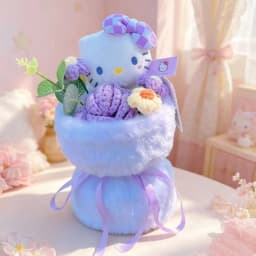 Genuine Hello Kitty Plush Toy Anime Stuffed Animals Keychains Creative Handmade Bouquets Christmas Vanlentine Birthday Gifts