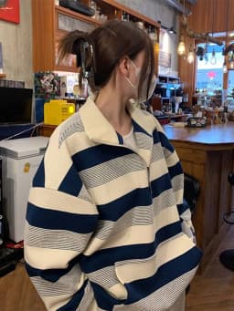 American Style Oversize Loose Sweatshirt High Collar Stripe Half Zip Men Women Spring Autumn Casual Outerwear Coat
