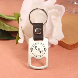 Custom Bottle Opener Name Date Keychain Laser Engraved Steel And Leather Keyring Holy Communion Baptism Wedding Gifts For Guests