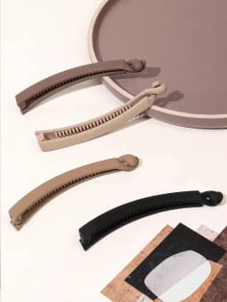 5pcs/4pcs Matte Banana Clip Vertical Clip Hair Clip on the Back of the Head, New Hairpin Seamless Ponytail Clip Headpiece