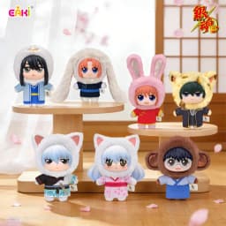 Genuine EAKI Gintama Beast House Blind Box Anime Figure Sakata Gintoki Shimura Shinpachi Kagura Plush Doll Toys Gift