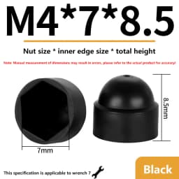10Pcs/PACK Black M4 M5 M6 M8 M10 M12 Bolt Nut Dome Protection Caps Covers Exposed Hexagon Plastic Screw Protection Covers