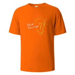 Think Positive Print T-Shirt Summer Tees For Men Women 100% Cotton O-neck Oversize Casual Short sleeved Tops