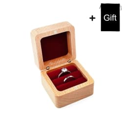 Personalized Natural Wood Ring Box Jewelry Ring Proposal Engagement Wedding Organizer Golden Marriage Lover Anniversary Gift