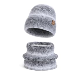 Winter Cap Gloves Scarf Set Women GradientColor Knitted Hat Thickened Fleece Lining Skullcap Outdoor Cycling Windproof Beanies