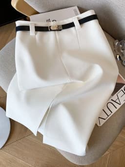 Female All-match Fashionable Solid Color High Waist Skirt Spring Summer Temperament Zipper Belt Slim A-line Skirt Women Clothes