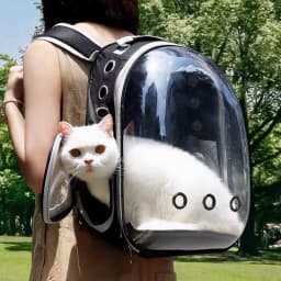 Cat Pet Carrier Backpack - Transparent Capsule Bubble Design, Breathable for Small Animals (Puppy/Kitty/Bird), Ideal for Travel
